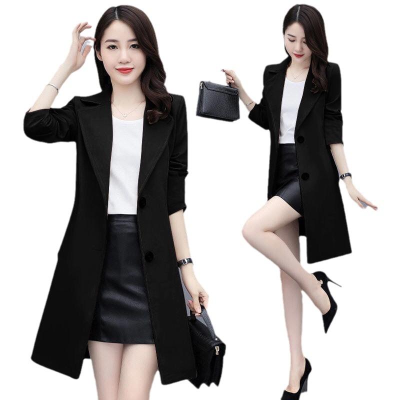Áo khoác ngoài, Dài Trung Bình của phụ nữ, Phong cách Anh Quốc, Mùa xuân và mùa thu 2023, Phong cách Đông Nam Á mới, Duyên Dáng và thời trang, Phong cách Hàn Quốc cao cấp, Rộng rãi Top Jacket Women Có Cổ 4