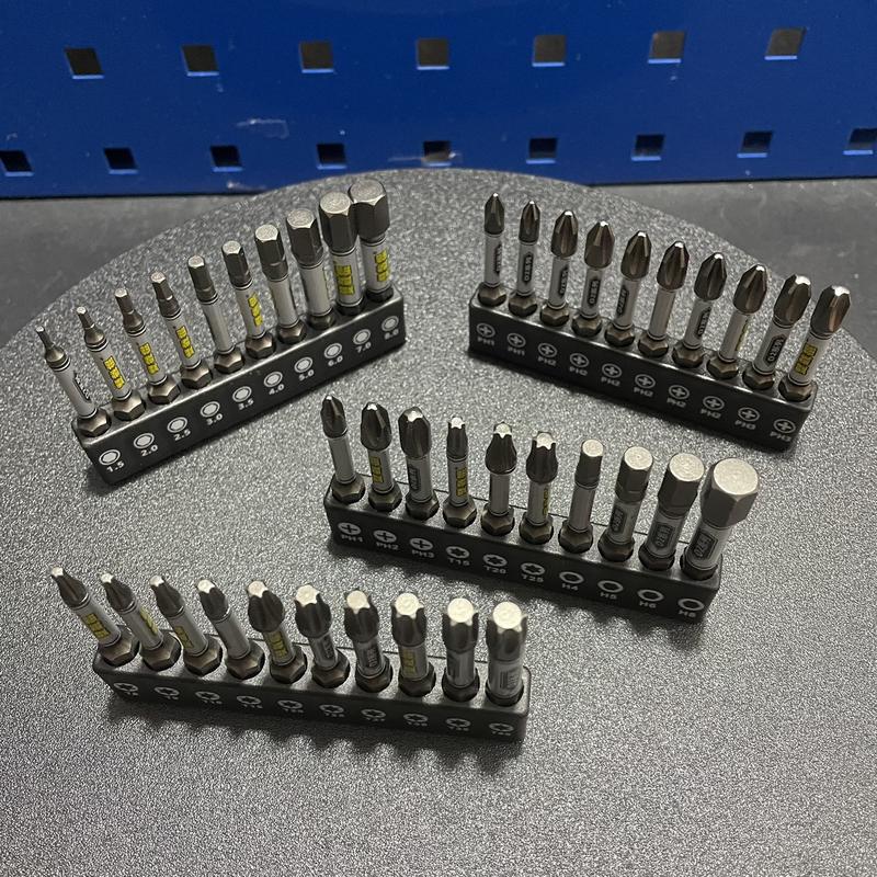 Bộ 10 Mũi Bắn Vít Dài 50mm Thép D2 Công Nghiệp Siêu Cứng Mezoha Từ Tính Cao Chân Lục Giác Ngắn