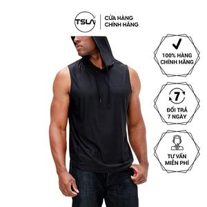 Áo hoodie ba lỗ nam TSLA form oversize chất thun co giãn kháng khuẩn chống uv tập gym đá bóng bơi bóng rổ TSO2022 Tập Thể Dục Trang Phục Sport