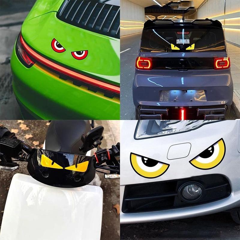 Reflective Demon Eyes Motorcycle Sticker Funny Stickers Hokage Cartoon Eyes Body Decal Waterproof Decoration Motorbike Styling Accessory 3