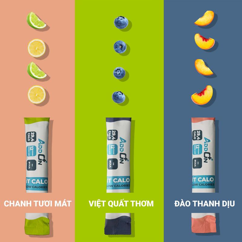 ADDON Pack 12 gói Bột điện giải thể thao ít calo bù nước, bổ sung muối khoáng hỗ trợ phục hồi giảm căng thẳng mệt mỏi 1