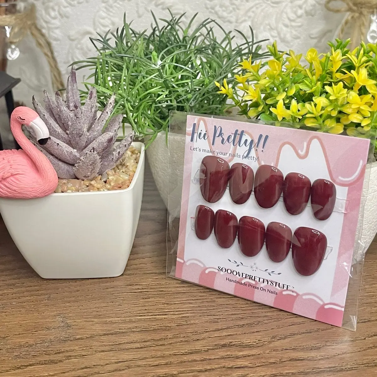 Polosan/basic press on nails handmade Tahan Lama Tahan air