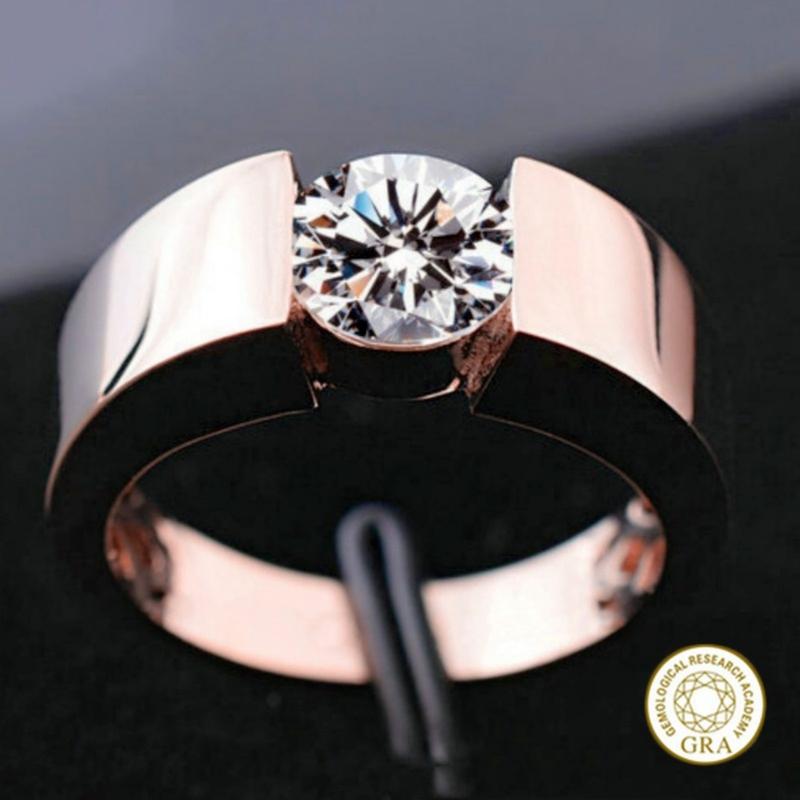 Product Introduction of แหวนชุบทองคำสีกุหลาบ, ฝัง Moissanite, สไตล์ยุโรปและอเมริกา, เครื่องประดับคู่คลาสสิก, ขายร้อน, พร้อมใบรับรอง GRA ฟรี 48