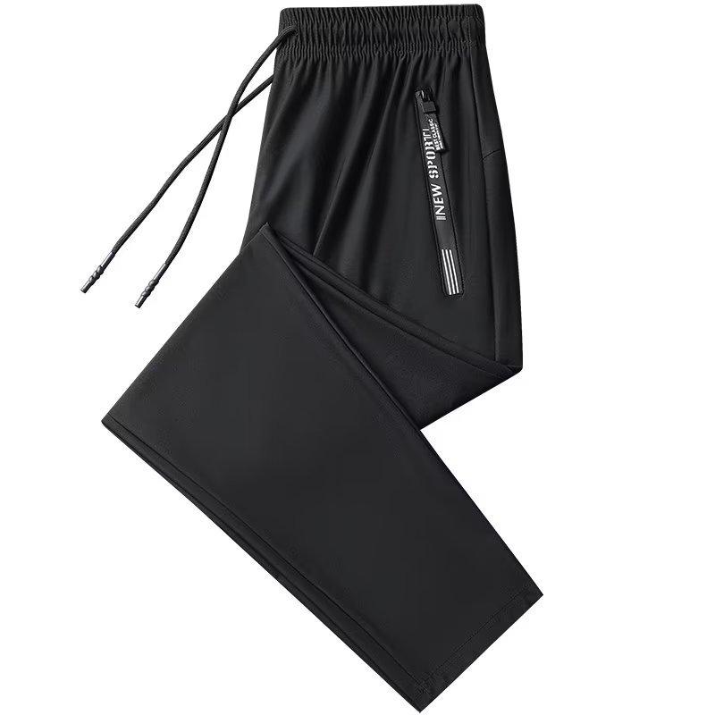 Men's Summer Cool Silk Long Pants, Quick-Dry, Thin, Casual Cool Pants, Oversized, Suitable for Farmers and Office Workers Menswear Pants 4