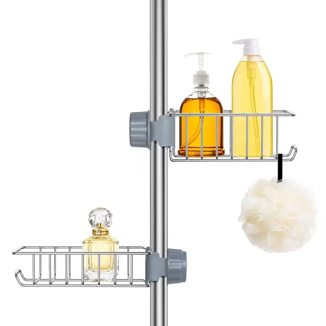 Bathroom Storage Rack, 2pcs Wall Mounted Bathroom Shelf, Shower Storage Rack, Organizer Storage, Shower Rail Soap Dish Holder, Bathroom Accessories