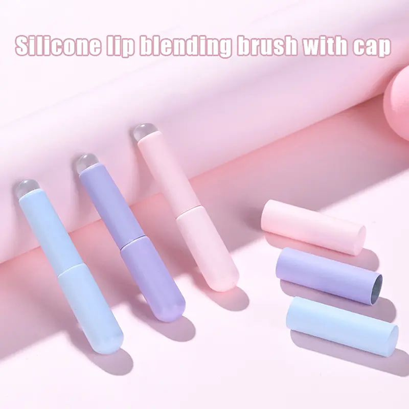 Cọ Môi Silicon, Có Nắp Đậy, Cọ Che Khuyết Điểm Góc Cạnh, Đầu Ngón Tay Q, Cọ Trang Điểm Son Môi Mềm, Đầu Tròn, Không Vỡ 0