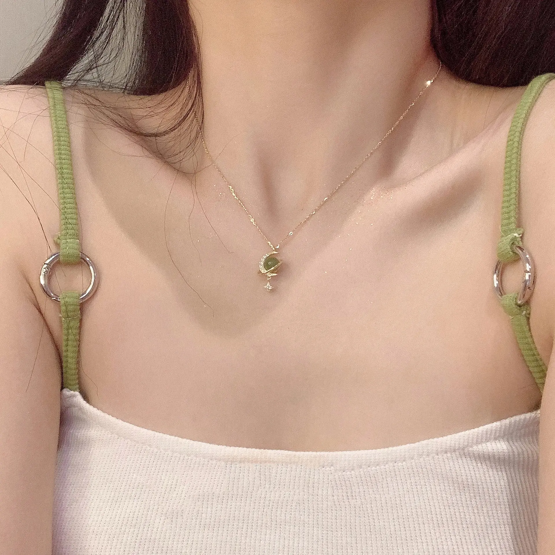 Dây Chuyền Xương Đòn, Thời Trang Đơn Giản, Đặc Biệt, Giá Cả Phải Chăng, Thiết Kế Ngôi Sao Và Mặt Trăng, Sang Trọng