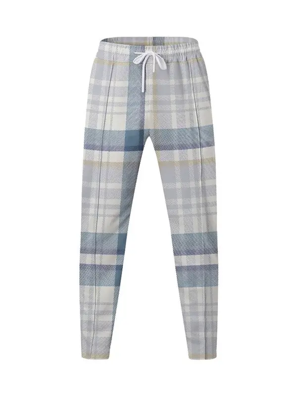 Men's Plaid Print Straight Leg Pants, Regular Fit Casual Comfy Trousers for Daily Wear, Men's Bottoms for Summer 3