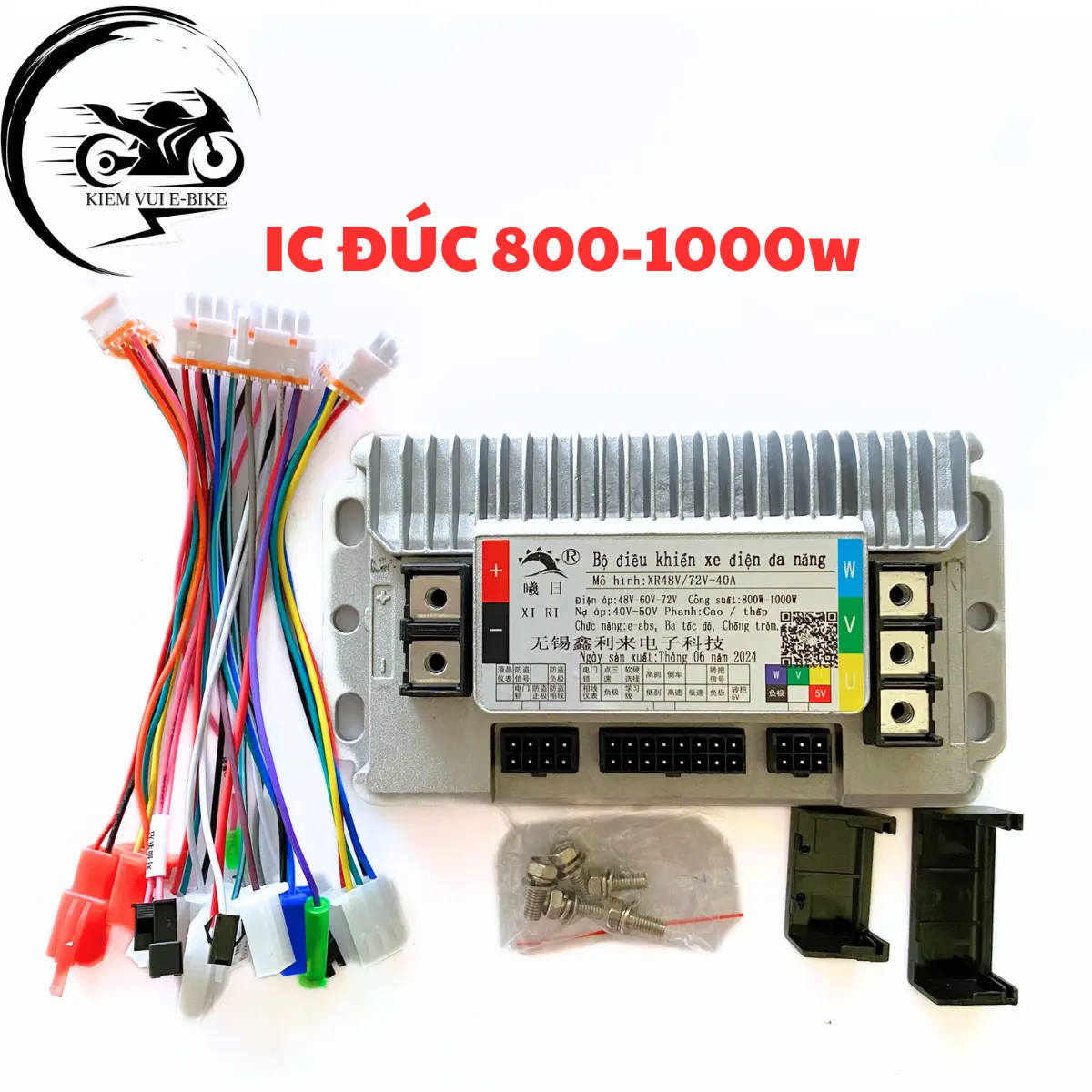Ic đúc công suất 800-1000w 1200w dành cho xe máy điện, điện áp rộng từ 48-72v, đầy đủ phụ kiện