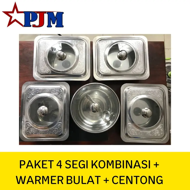 PAKET 4 KOMBINASI + WARMER STOVE UKIR 1 + CENTONG SAYUR 1 PJ 142 Kitchenware 1