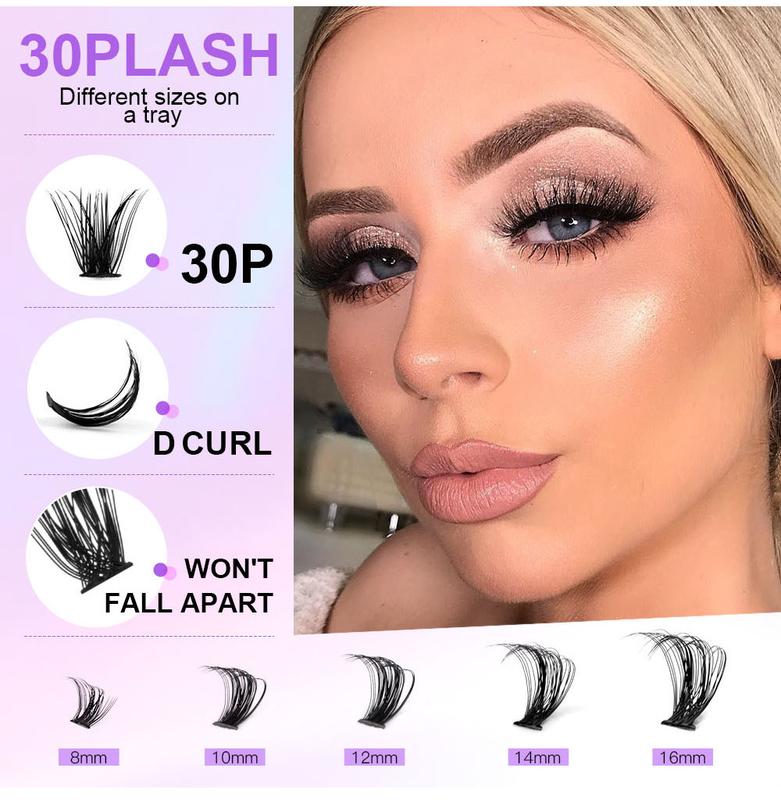 Product Introduction of European and American Thick Large Displacement 280 Clusters D Curved DIY Eyelash Segmented Single Cluster Grafting False Eyelashes 1