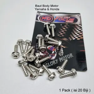 Baut Body Motor [ Model 2 Kunci ] Beat / Scoopy / Vario / Mio smile / Mio Soul / Supra125 / Xeon / Nmax / Aerox / F1zr / Jupiter / Vega / Mx / Revo Dll