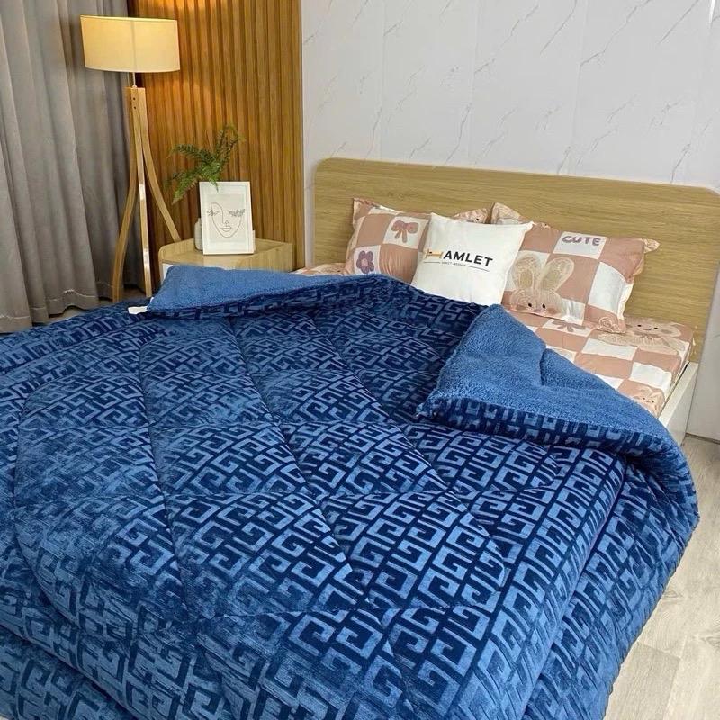Chăn lông cừu chữ vạn mùa đông loại dày 3 lớp 2mx2m2 chan long