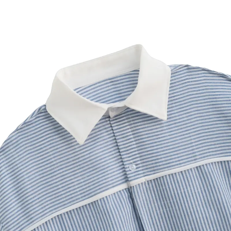 Áo Sơ Mi Kẻ Sọc Xanh Nam Nữ JAATE A07 Linen Bột Form Rộng Tay Dài - Shirt Menswear 0