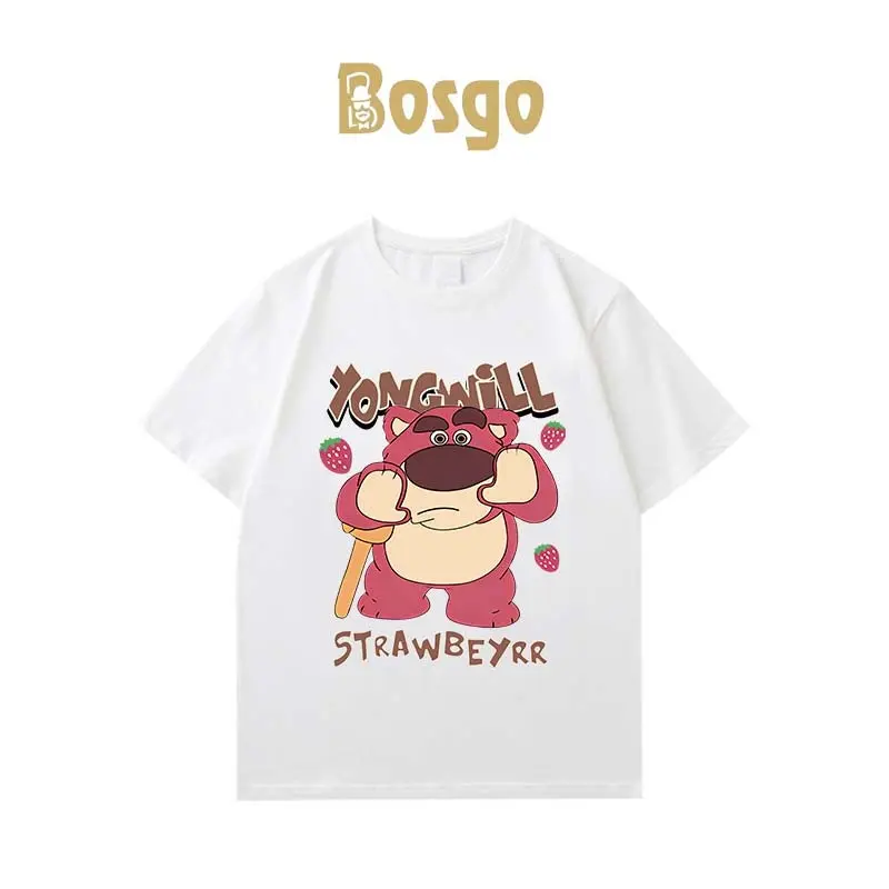 T-shirt Young Lotso Strawberry Oversize Kaos Pria Wanita Kaos gaya liburan Kaos kasual kasual 0