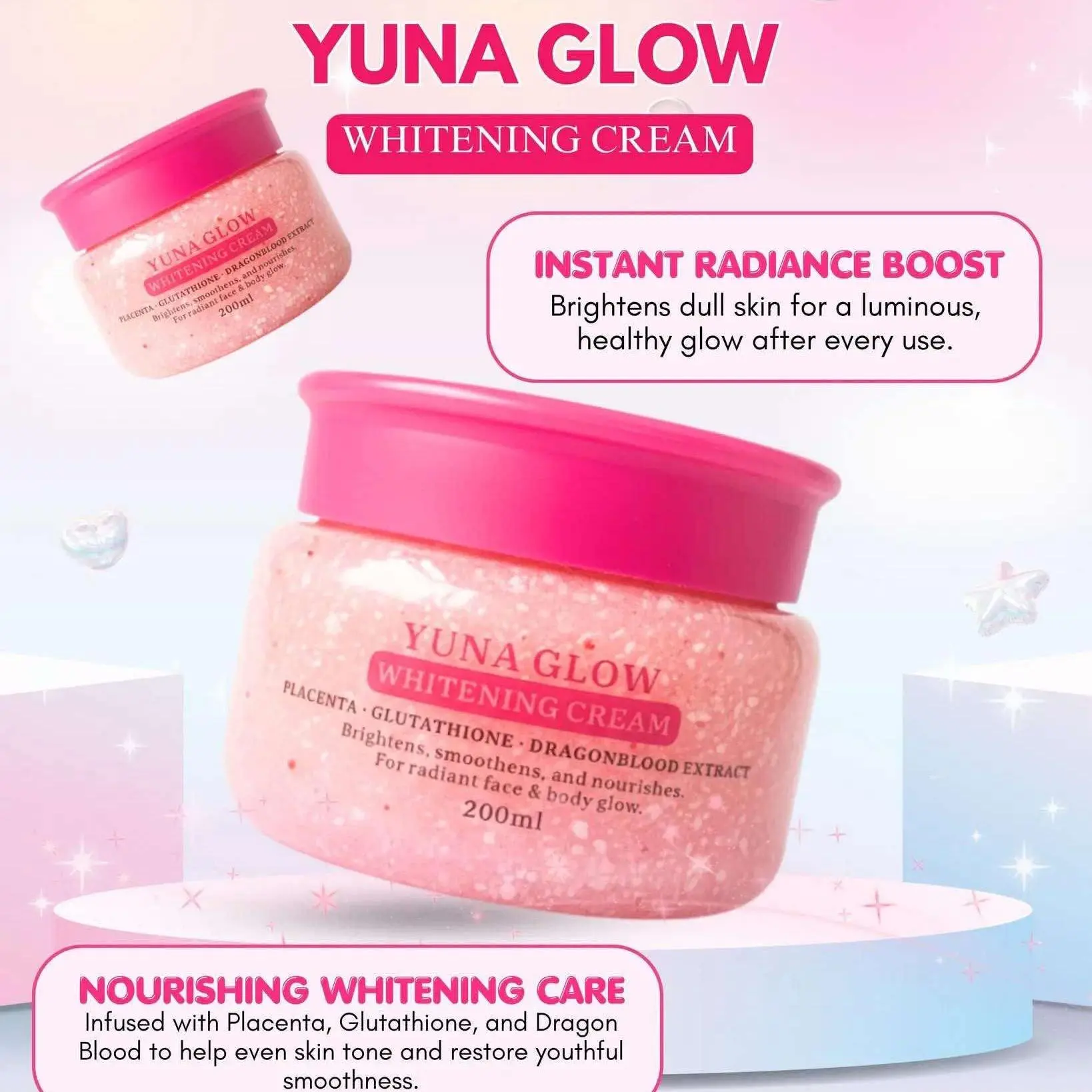 BMRS Yuna Glow Whitening Cream | Placenta Glutathione Dragonblood Extract