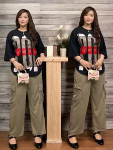 Setelan Cargo Viral LD120 Stelan Atasan Oversize Celana Cargo Sr2217 Wanita Baju Setelan Cargo Viral LD120 Stelan Atasan Oversize Celana Cargo Sr2217 Wanita Baju