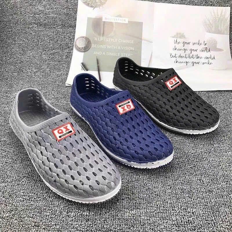 Giày nhựa dẻo Lỗ tổ ong đi mưa bít mũi nam nữ - Giày nhựa lỗ lao động siêu êm siêu bền - GL006 4
