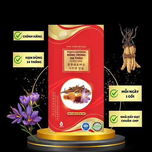 THẠCH SAFFRON ĐÔNG TRÙNG HẠ THẢO VỊ MẬT ONG