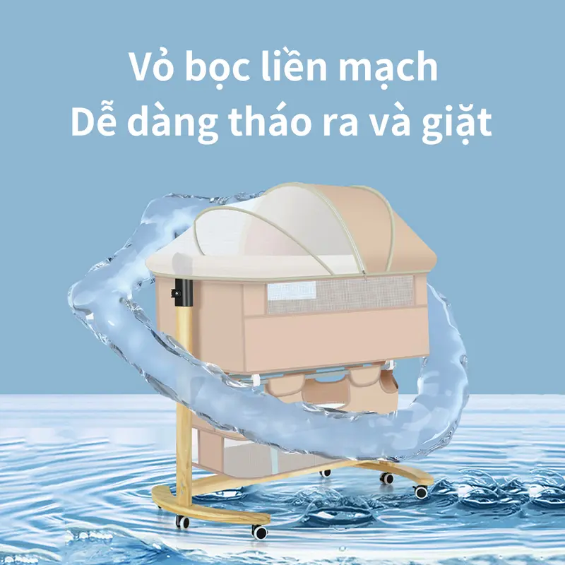 Nôi Cho Bé Sử Dụng Chân Gỗ Cao Cấp Thiết Kế Tinh Tế Mang Đến Sự Bền Đẹp và Thoải Mái Cho Giấc Ngủ Của Bé Voi 7