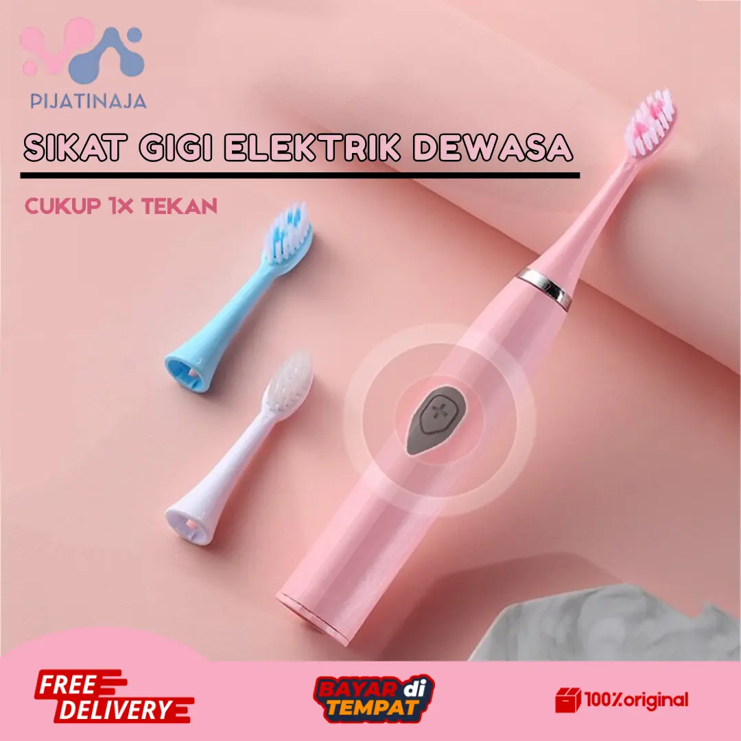 Sikat Gigi Elektrik Dewasa Electric Tooth Brush Waterproof Pink Putih Biru / Sikat Gigi Elektrik Dewasa / Electric Tooth Brush Waterproof / Sikat gigi otomatis gerak / Sikat Gigi Elektrik