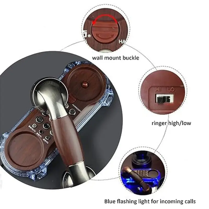 Điện Thoại Treo Tường Cổ Điển Nhỏ Đồ Trang Trí Cổ Điển, Phong Cách Cổ Điển Thích Hợp Để Treo Tường 8