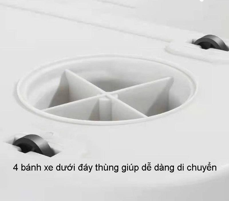 Bộ Lau Nhà Xoay 360 Độ (1 thùng + 1 cây lau + 4 bông lau) Có 4 Bánh Xe Di Chuyển - Thùng Nhựa ABS Cứng, Bảo Hành 6 Tháng 3