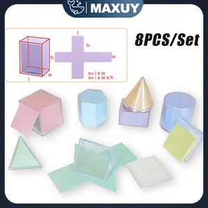 Model Bangun Ruang Transparan 8 Jenis Alat Peraga Matematika Learning Resources Bentuk Geometri Tembus Pandang