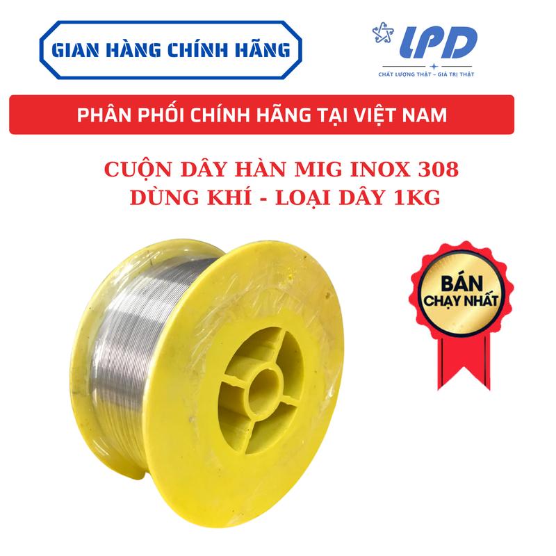 Cuộn dây hàn MIG dùng khí chuyên dùng cho inox 1kg - kích cỡ 0.8ly