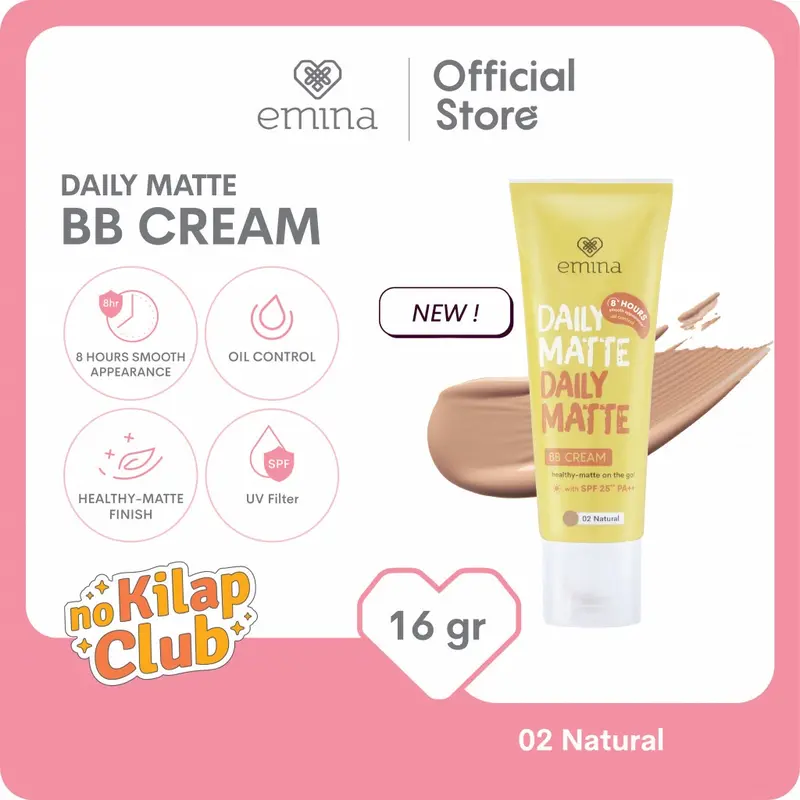 Emina Daily Matte BB Cream 16 g / tidak menimbulkan komedo/jerawat 3