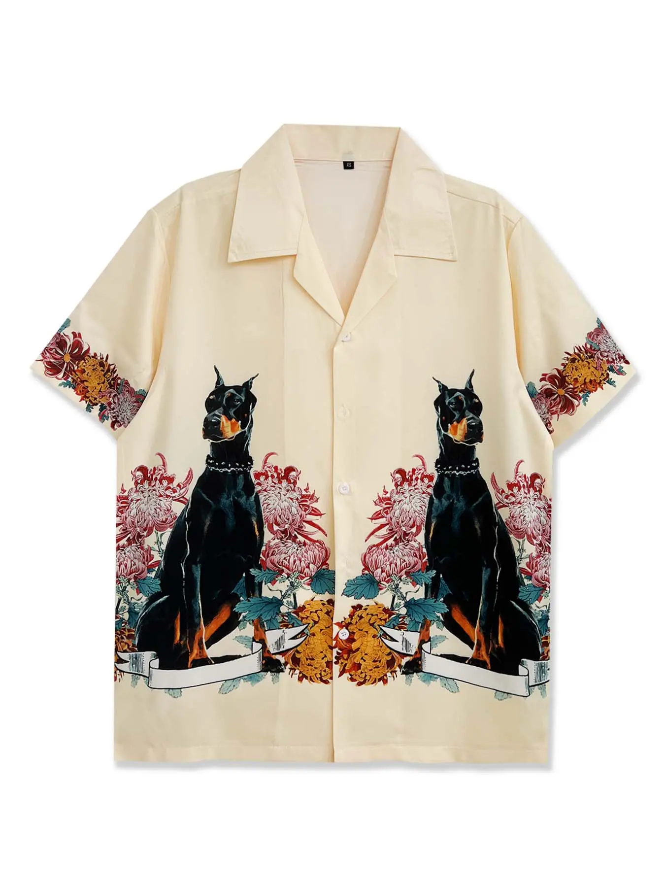 Men's Regular Fit Dog Print Short Sleeve Shirt, Casual Comfy Top for Summer, Men's Clothes for Daily Wear