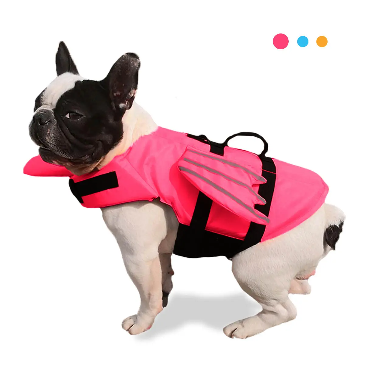 Life Jacket Safety Vest Adjustable Preserver with High Buoyancy Durable Rescue Handle for Small Medium and Large Dog