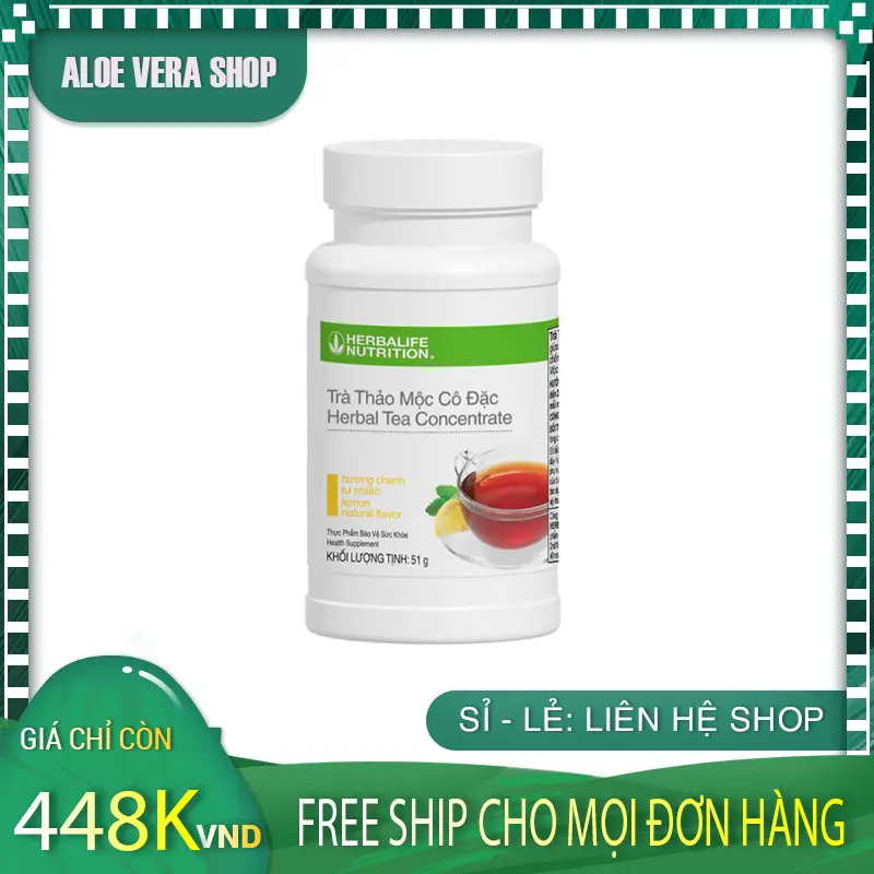 TP BVSK: Trà Thảo Mộc Cô Đặc - Hương Chanh Tự Nhiên Herbalife 51g AloeVeraShop