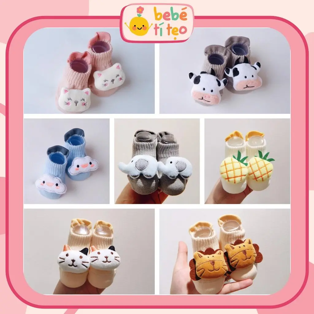 Tất Vớ Hình Thú Dễ Thương Cho Bé Trai, Bé Gái, Trẻ Em, Sơ Sinh 0-12 Tháng Bebé Tí Tẹo TAT09
