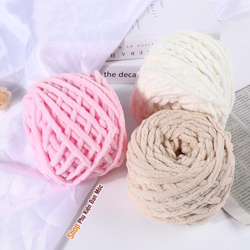 Len Nhung Đũa Bông Sữa 100gr Móc Túi, Mũ, Khăn, Thú Bông, Dép