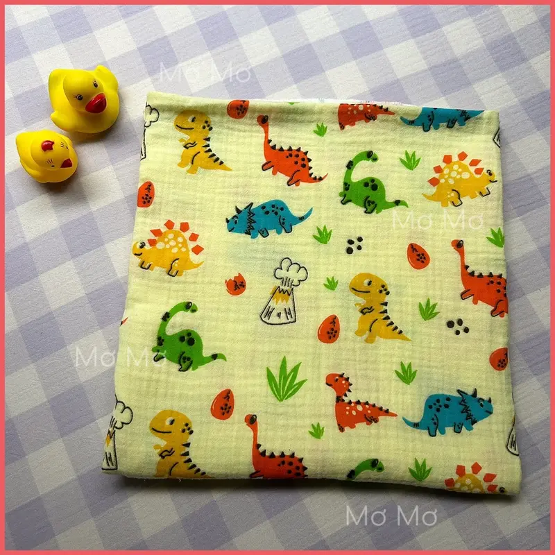 KHĂN TẮM 4 lớp muslin kháng khuẩn, lành tính, mềm mịn, dày dặn Trẻ sơ sinh Em bé, người lớn (2 mặt hoạ tiết) 1