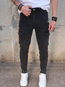 Men's Regular Fit Solid Color Straight Leg Jeans, Fashion Casual Comfy Denim Pants for Daily Outdoor Wear, Men's Bottoms for All Seasons, Cotton