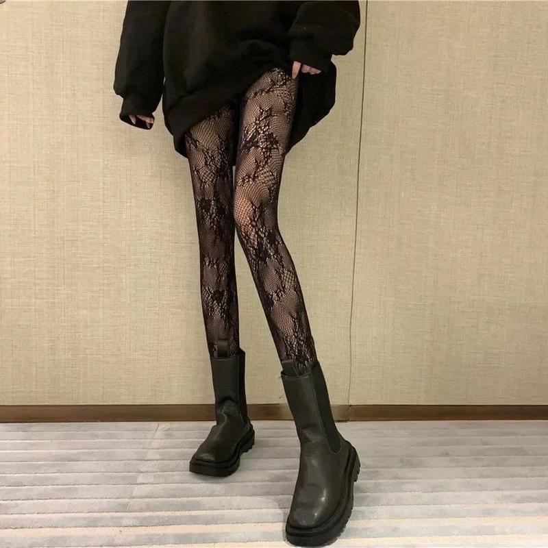 Product Introduction of Tất lưới, phong cách Gothic Lolita, quần tất lưới cho phụ nữ, quần tất lưới, quần tất Y2k, với quần legging họa tiết hoa, đồ lót gợi cảm 30