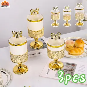 PERFECT 3pcs Toples Set Toples Jumbo Toples Kedap Udara Toples Lebaran Aesthetic Set Mewah Toples Kue Kering Toples Aesthetic Toples Kerupuk toples  mewah  sultan  2025