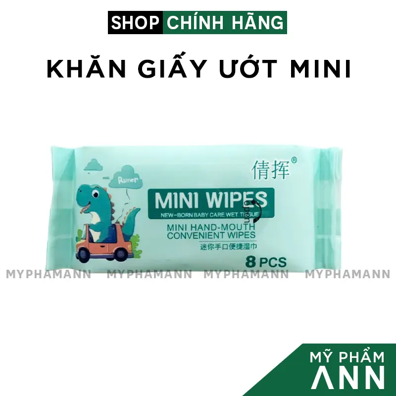 Khăn Giấy Ướt Mini Bỏ Túi 1 Gói 8 Tờ