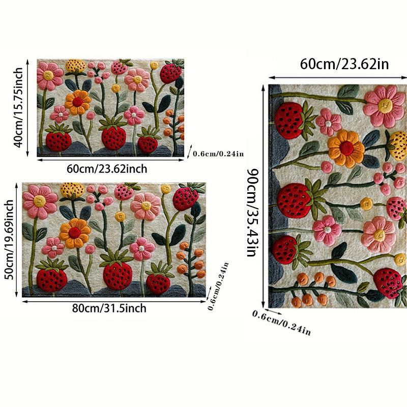 Product Introduction of Floral Pattern Welcome Mat, Non-slip Colorful Sunflower Pattern Absorbent Soft Mat, Suitable for Indoor & Outdoor, Home Decor 1