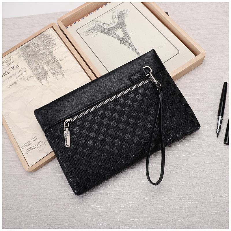 Product Introduction of Men's Handbag Large Capacity Clutch Soft Leather Clutch Men's Envelope Bag Japanese and Korean Portable Wallet Clip Bag Fashion Brand 13