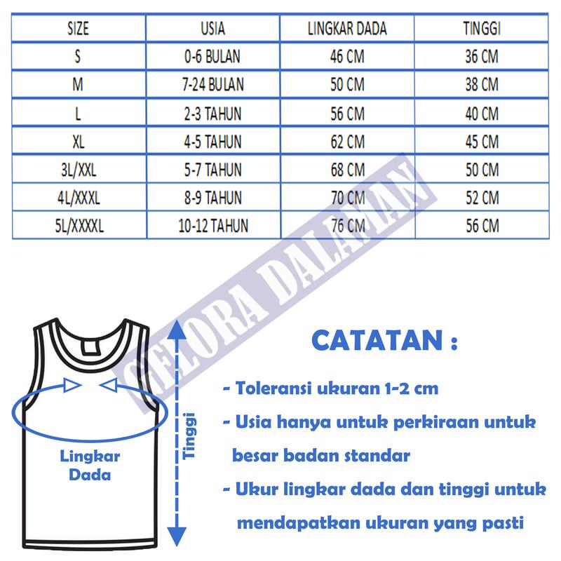 6 Pcs Singlet Anak Kaos Kutang Bocah Kaos Dalam Anak 1