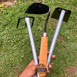 Paket Hemat Isi 3 pcs Cangkul Garuk Rumput- Alat Pembersih Gulma - Alat Pemotong Rumput - Alat Berkebun Pipa Besi