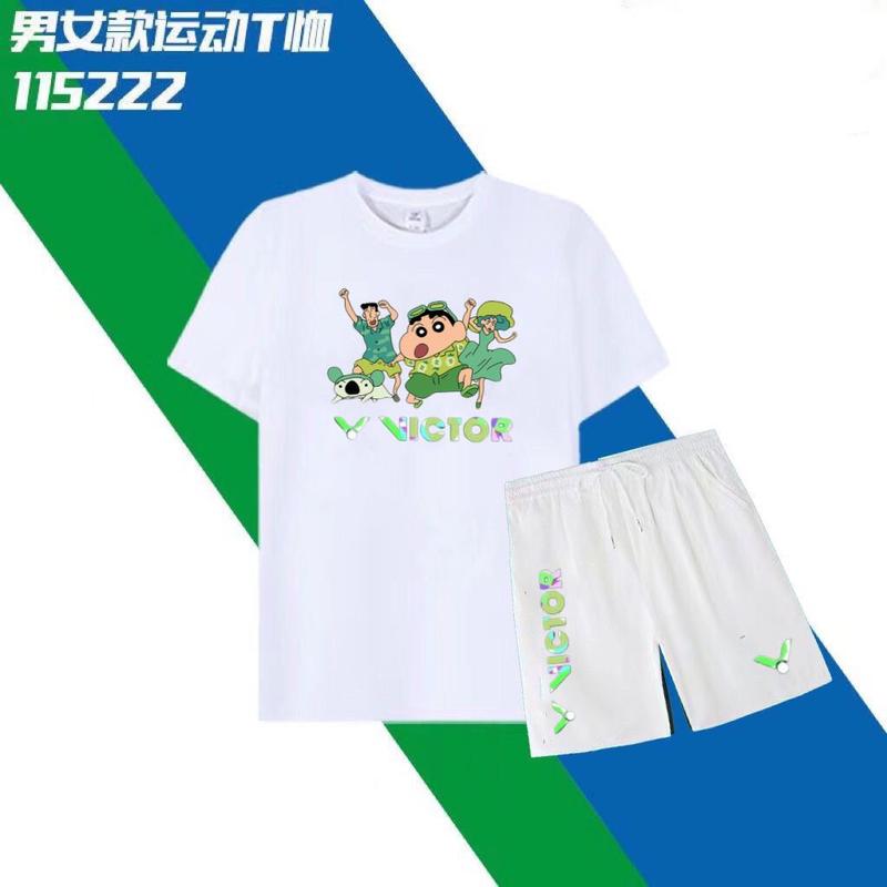 Trang Phục Quần Áo Cầu Lông, Xiaoxin Bút Chì Màu Mùa Hè, Dành Cho Nam Và Nữ, Bộ Hai Mảnh, Áo Sơ Mi Văn Hóa Nhanh Khô, Quần Đùi Ngắn Tay Thường Ngày 3