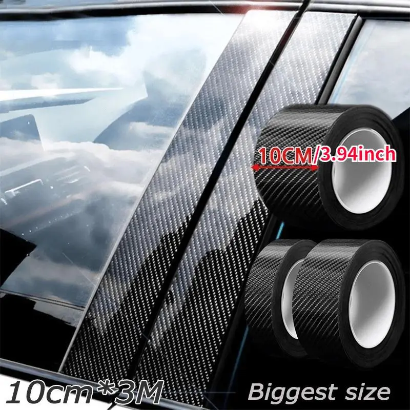 Carbon Fiber Pattern Car Sticker, Waterproof Car Door Sill Protector, Car Side Mirror Protector, Universal Car Exterior Accessories 2