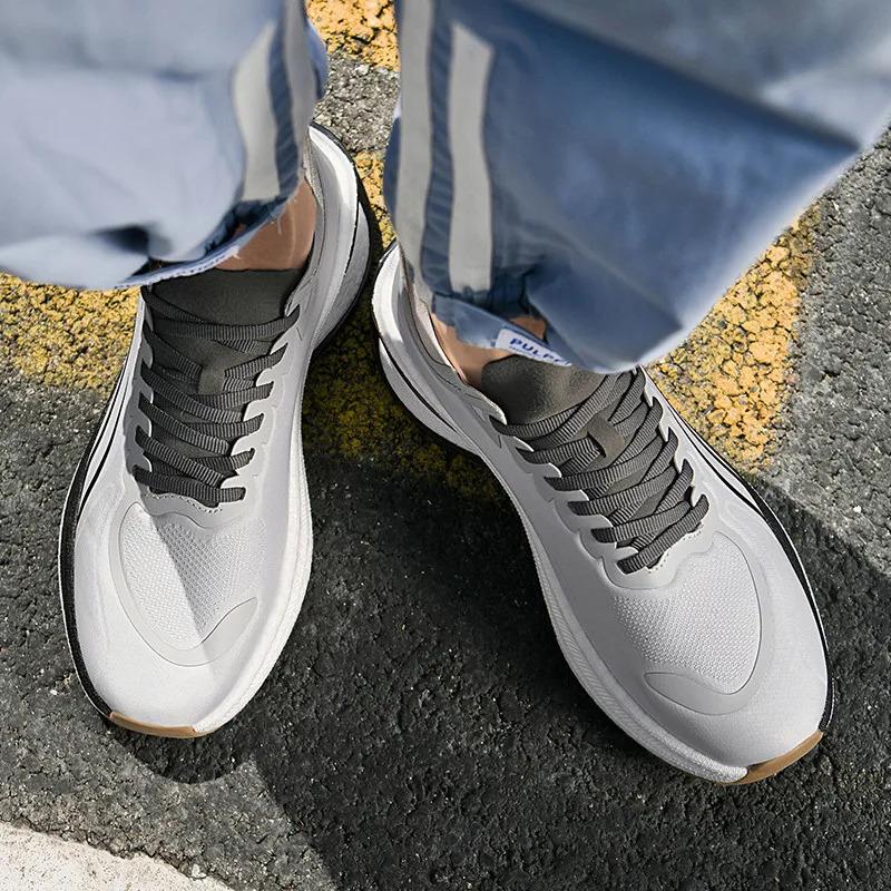 Personalize tênis esportivos casuais da moda masculina com design de placa de carbono, sola oca, tênis de corrida e caminhada para mulheres, treinamento de corredor_voghion.com