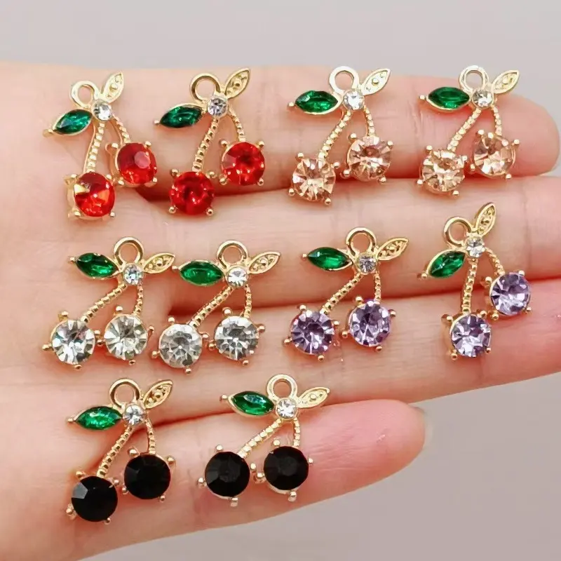 DIY Cherry Accessories Hanging Decorations Fashion Hot Selling Product Cute Fruit Pendant Bracelet Diamond Decorations Accessories