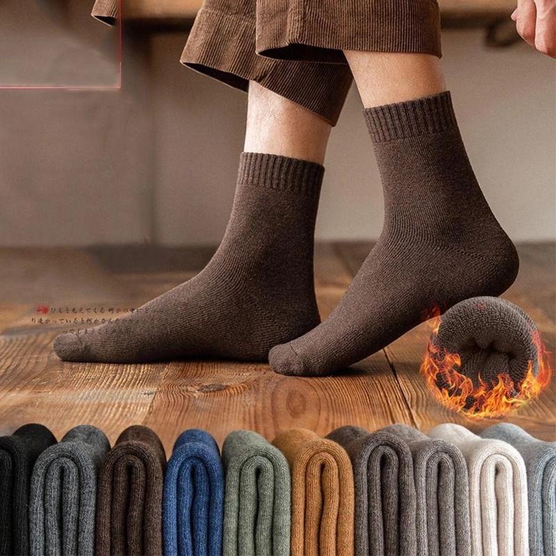  Bộ Tất Giữ Nhiệt Ấm Mùa Đông 10 Đôi Tất Dày Cổ Cao Chất Cotton Co Giãn Giữ Ấm Cho Chân Nam Nữ Phù Hợp Mọi Người 