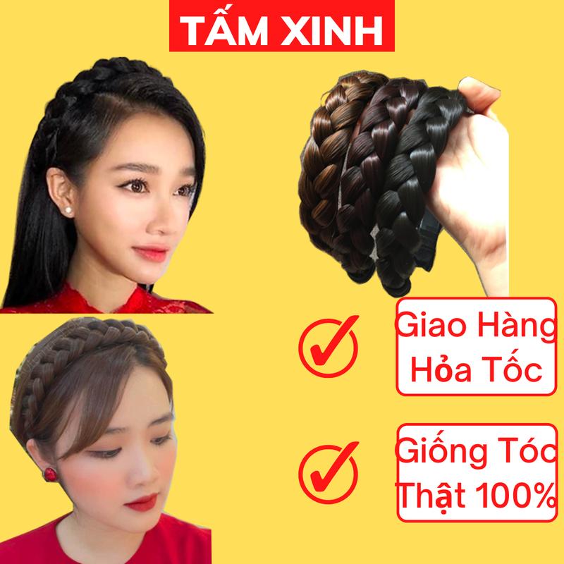 Bờm tóc giả tết cao cấp bản 2.5cm - 3.5cm